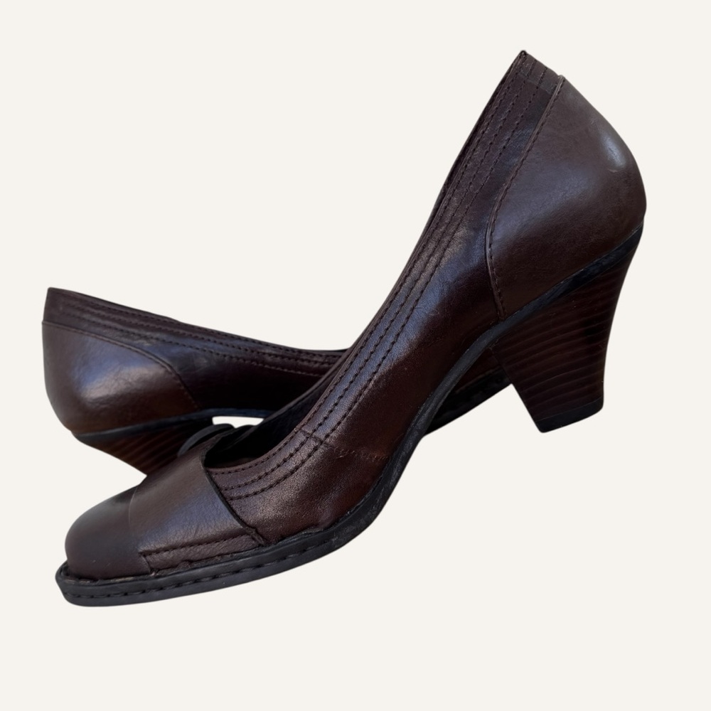 Born Comfort Brown‎ Leather Career Office Pumps Size 39 / 8 - Picture 5 of 8